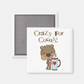 ココア休日の間熱狂するな男の子くま マグネット (正面/裏面)