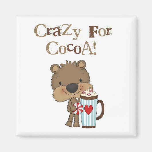 ココア休日の間熱狂するな男の子くま マグネット (正面)