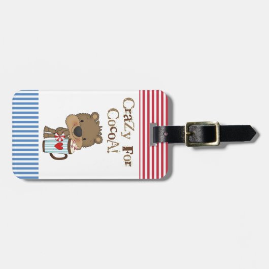 ココア休日の間熱狂するな男の子くま ラゲッジタグ (正面横)
