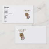 ココア休日の間熱狂するな男の子くま 名刺 (正面/裏面)