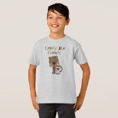 ココア休日の間熱狂するな男の子くま Tシャツ (正面フル)