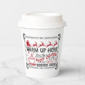 ココア暖かいクリスマスワードアート 紙コップ (正面)