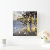 ココア桟橋で滑らかな波 スクエア壁時計 (ホーム)