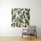 ココア植物のシームレスパターン。カカオ豆。ヴィンテージ タペストリー (インサイチュ)