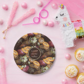 ココア豆と花チョコレートパターン ペーパープレート (パーティー)