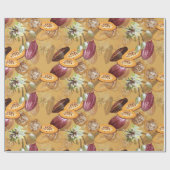 ココア豆、チョコレートの花、自然の贈り物 ラッピングペーパー (フラット)