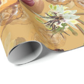 ココア豆、チョコレートの花、自然の贈り物 ラッピングペーパー (ロールコーナー)