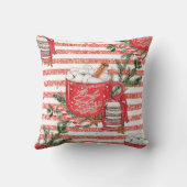 ココア赤の外に独自の寒さを作ストライプ成 クッション (裏面)