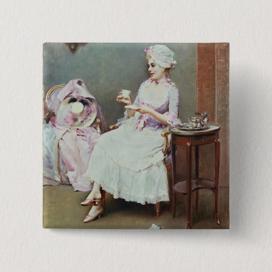 ココア(キャンバスの油) 缶バッジ (正面)