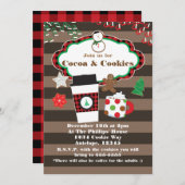 ココア＆クッキーのクリスマスホリデーパーティー招待状 招待状 (正面/裏面)