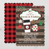 ココア＆クッキーのクリスマスホリデーパーティー招待状 招待状 (正面/裏面)