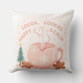 ココア、クッキー、そしてやすらぎ – パステル クリスマスTシャツ クッション