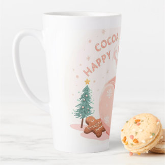 ココア、クッキー、やすらぎ - パステル クリスマスTシャツ カフェラテマグ