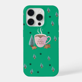 ココア、クッキー、やすらぎ ～ パステル クリスマスTシャツ iPhone 15 PROケース