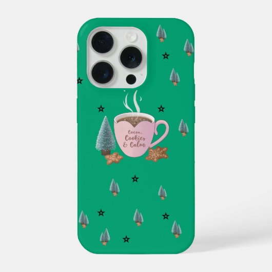 ココア、クッキー、やすらぎ ~ パステル クリスマスTシャツ iPhoneケース (裏面)