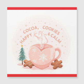 ココア、クッキー＆カーム - パステルクリスマス コットンTシャツ
