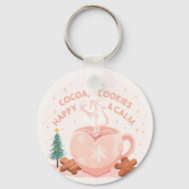 ココア、クッキー、安らぎ - パステル クリスマスTシャツ キーホルダー