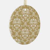 ココア&クリームダマスク セラミックオーナメント (右)