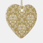 ココア&クリームダマスク セラミックオーナメント (右)