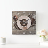 ココア スクエア壁時計 (ホーム)