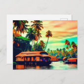 ココエレガントヤシの木のケララ自然景観 ポストカード (正面/裏面)