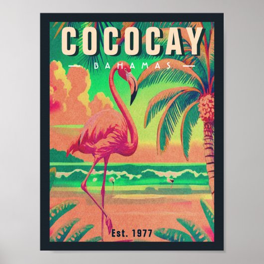 ココカイバハマレトロフラミンゴ土産1950s ポスター (正面)