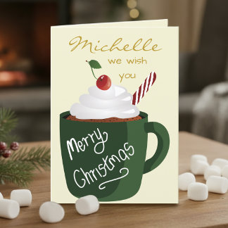 ココクリームとチェリーのクリスマス手描きマグ シーズンカード