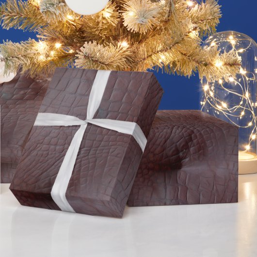 ココクロコダイルフェイクレザー ラッピングペーパー (クリスマス)