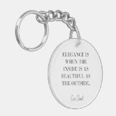 ココシャネル引用文エステシックキエレガントーチェーン キーホルダー (正面左)