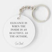 ココシャネル引用文エステシックキエレガントーチェーン キーホルダー (裏面)