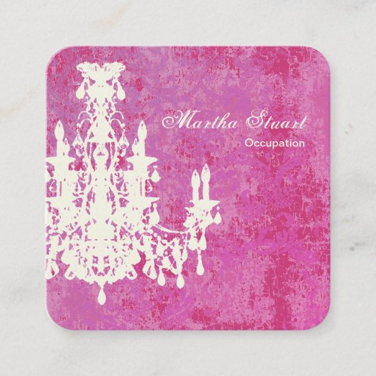 ココシャンデリアの色、形状および紙オプション –  スクエア名刺 (正面)