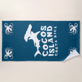 ココスアイランドコスタリカハンマーヘッドシャークダイビング ビーチタオル (正面)