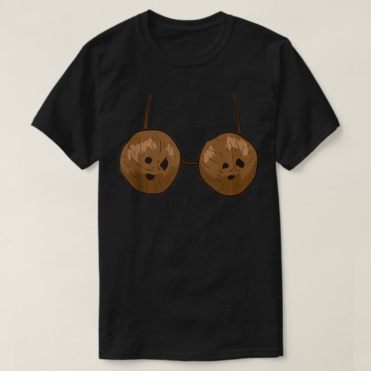ココナッツおもしろいサマーココナッツBra面白いハロウィーン Tシャツ (デザイン正面)