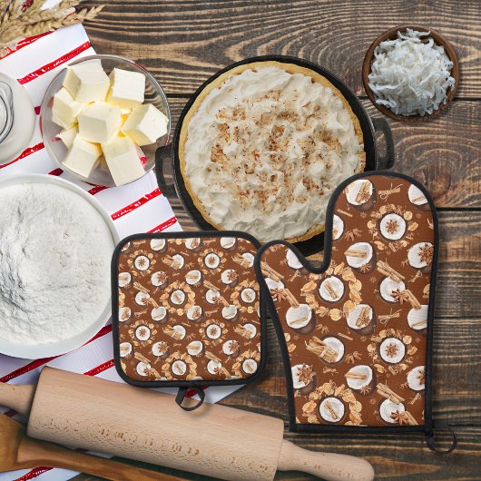 ココナッツとスパイス茶色 鍋つかみ&鍋敷きセット