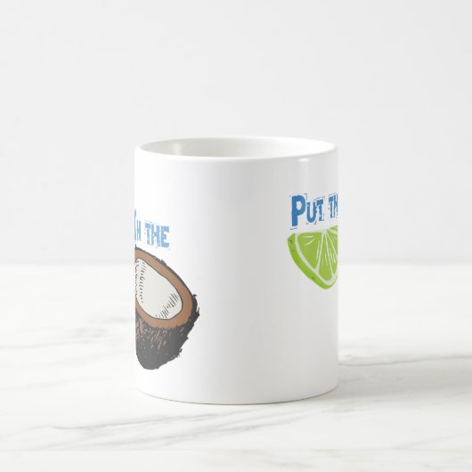 ココナッツにライムを置いて下さい! コーヒーマグカップ (中央)