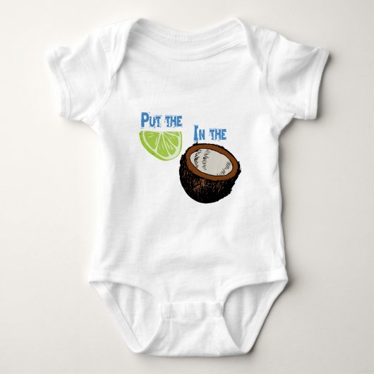ココナッツにライムを置いて下さい! ベビーボディスーツ (正面)