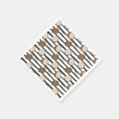 ココナッツのグランジパタストライプーン スタンダードカクテルナプキン (角)