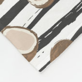 ココナッツのグランジパタストライプーン フリースブランケット (角)