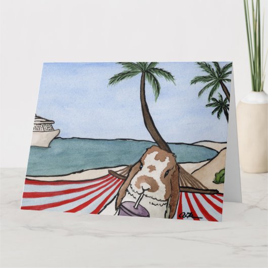 ココナッツの冒険： 6月グリーティングカード8.5"x11" サンキューカード (正面)