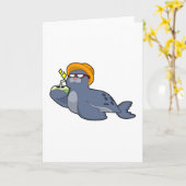 ココナッツの実で封じる カード (黄色い花)