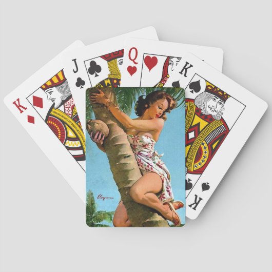 ココナッツの木がピンと張る トランプ (裏面)