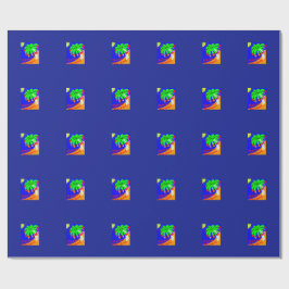 ココナッツの木が付いた包装紙 ラッピングペーパー