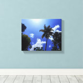 ココナッツの木と空 キャンバスプリント (インサイチュ (ウッドフロア))
