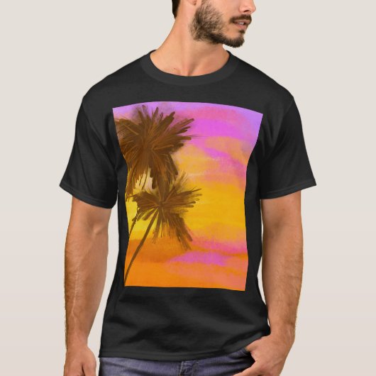 ココナッツの木、熱帯の夏のテーマ。 Tシャツ (正面)