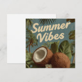 ココナッツや熱帯植物の葉が多い「夏の雰囲気」 シーズンカード (正面/裏面)