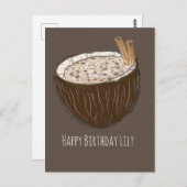 ココナッツアートハッピーバースデーネームカード ポストカード (正面/裏面)