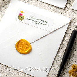 ココナッツエレガントトロピカルビーチ結婚式アドレス ラベル