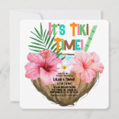 ココナッツカクテルトロピカルティキパーティーシャワー 招待状 (正面)