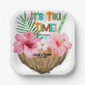 ココナッツカクテルトロピカルティキパーティー ペーパープレート (正面)