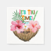 ココナッツカクテルトロピカルティキ カップルシャワー スタンダードカクテルナプキン (正面)